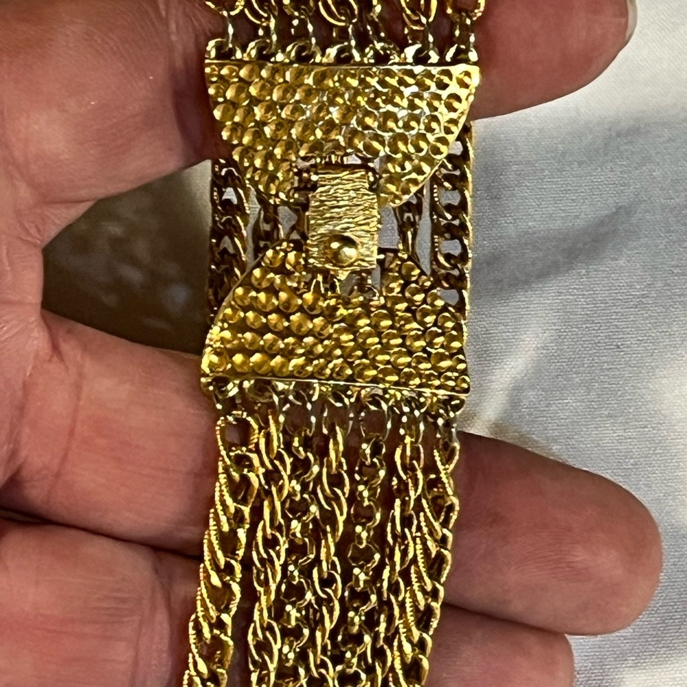 Vintage 1950’s Monet Gold-Tone Multi Strand Bracelet